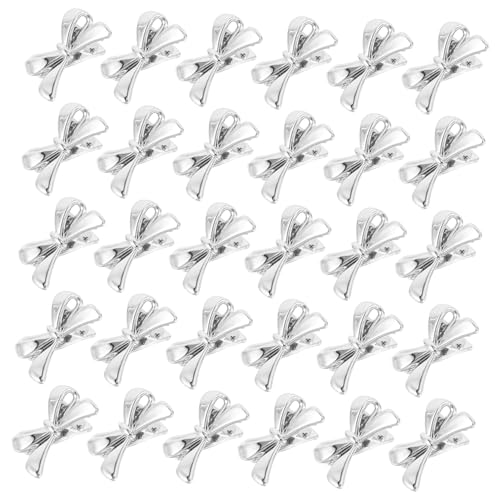 PACKOVE 60 Stück Kleine Haarschleifen Für Und Mädchen, Silberne Haarspangen, Mini-bändchen, Schleifenclips, Winzige Süße Haarnadeln, Haarspangen, Mode-party-accessoires von PACKOVE