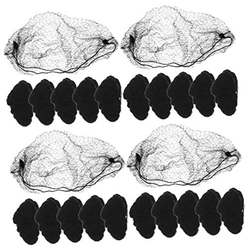 PACKOVE 60 Stück unsichtbares Haarnetz Mädchen Netze Zubehör Haarknotennetz elastisches Haarnetz für Dutt Haarnetz für Ballettbrötchen Haarschmuck für Stewardess Nylon Schwarz von PACKOVE