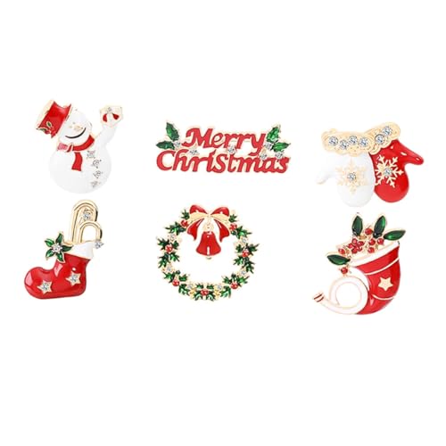 PACKOVE 6St Weihnachtsbrosche weihnachtsdeko weihnachtsparty accessoires weihnachtskragen brosche Weihnachts-Anstecknadeln Corsagen- Brustnadeldekor die Klingel schmücken Socke von PACKOVE