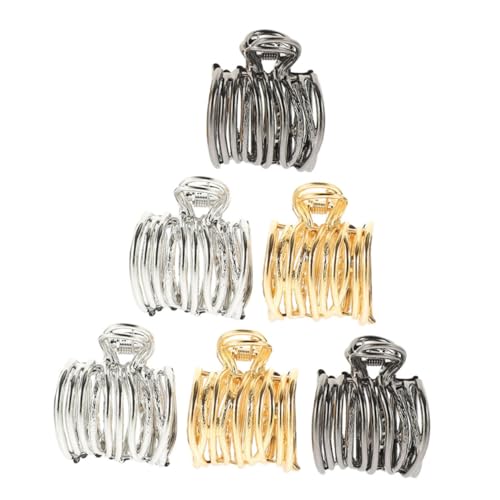 PACKOVE 6stücke Haarklammern Für Hohen Pferdeschwanz Einfache Kralle Clips Für Dickes Haar Gold Silber Und Schwarz Haaraccessoires Für Damen von PACKOVE