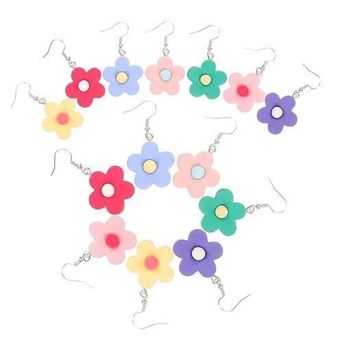 PACKOVE 7 Paare Blumen Ohrringe Resin Hängende Ohrringe für Damen Farbenfrohe Ear Jewelry für Besondere Anlässe und Alltag Zufällige Farbe Zufällige Farbe von PACKOVE