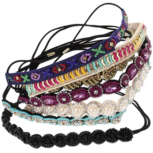 PACKOVE 7stücke Stirnband Haarband Perlenstirnband Für Frauen Haarschmuck Kopfbedeckung Zarte Kopfschmuck Handgenäht Fotografieren Einkaufen Perlenkette Frisuren Kleidungsstücke von PACKOVE