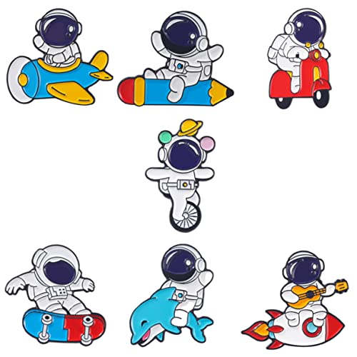 PACKOVE 7 Stück Teiliges Astronauten Design Broschen Süße Emaille Pins für Kleidung Taschen und Schals Dekorative Anstecknadeln für von PACKOVE