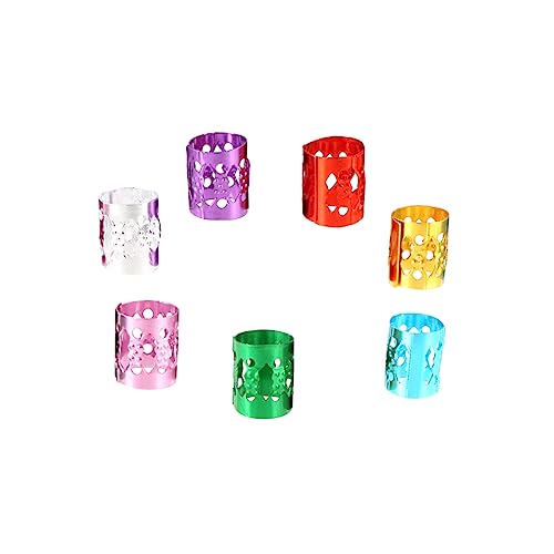 PACKOVE 70stücke Metall Haarmanschetten Dreadlocks Flechtperlen Dreadlock Häkelnadel Ring Haarzopfringe Für Damen Herren Bunt von PACKOVE
