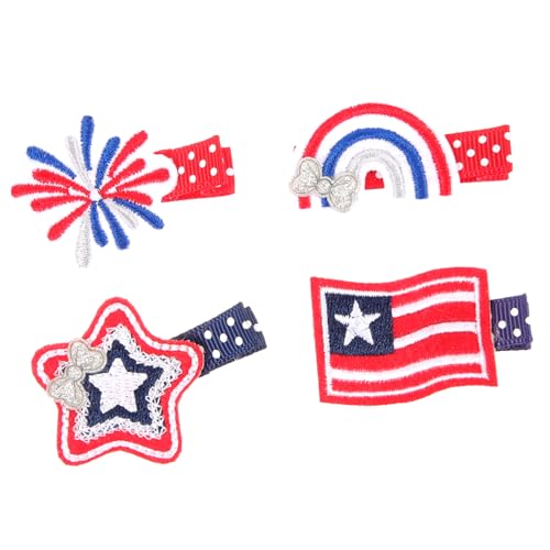 PACKOVE 8 Stk Haarnadel zum Nationalfeiertag Haarschmuck für Mädchen Haarspange aus Metall Amerikanische Patrioten Haarspangen Kinder Haarschmuck für Nationalfeiertage amerikanische Flagge von PACKOVE