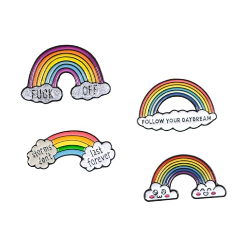 PACKOVE 8 Stk Regenbogen wolke Corsage Rucksack Cartoon-Abzeichen-Brosche geschenketueten weihnachten geschenke für weihnachten Regenbogen-Abzeichen-Brosche Taschenbrosche malen Korsage von PACKOVE