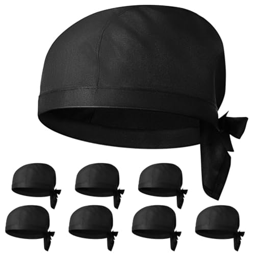 PACKOVE 8 Stück Kochmütze Glasurspachtel Für Kuchen Krawatte Motorhaube Flex-Hüte Für Herren Mütze Für Damen Schwarze Mützen Für Herren Schwarze Kochmütze Restaurant-Kochmütze von PACKOVE