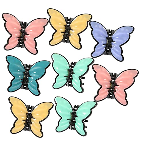 PACKOVE 8 Stück Mattierter Hai-Clip Schmetterling Zubehör Beleg Kind haarschmuck haarnadeln Haare verhauen Haarklammern für Frauen Klauenklammern Haarklemme Plastik Zufällige Farbe von PACKOVE