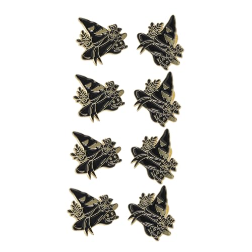 PACKOVE 8 Stück Teiliges Halloween Katzenbroschen Bunte Emaille Anstecknadeln mit Hexenhut-motiv Vielseitige Pins für Rucksäcke Hüte Strickjacken Modische Accessoires für Damen von PACKOVE