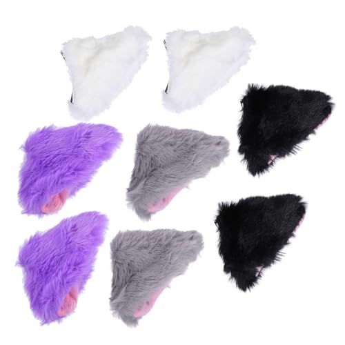 PACKOVE 8 Stück Teiliges Halloween Katzenohren Haarspangen Hochwertigem Kunstfell Langlebig und Sicher Farblich Mix für Cosplay Karneval und Party Zubehör von PACKOVE
