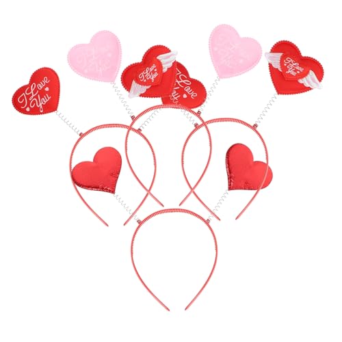 PACKOVE 8 Stk Valentinstag Stirnband Amorkopf-bopper Liebesherzkopfbopper Glitzer-herz-stirnband Herz-bopper-stirnband Liebevolles Herz Stirnband Pailletten Haar Plastik Fräulein von PACKOVE