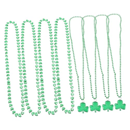 PACKOVE 8St Halskette Kleidung St Patrick Anhänger st patricks day geschenk Kleeblatt-Party kreative Halsanhänger Halsschmuck runde Perlen schmücken Yingschi Kind Plastik von PACKOVE