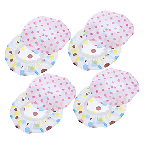 PACKOVE 8stücke Teiliges Wasserdichte Duschhaube Für Damen Wiederverwendbare Badekappen Mit Bunten Punkten Elastischer Gummizug Für Lange Haare Schutz Beim Duschen Und Frisieren von PACKOVE