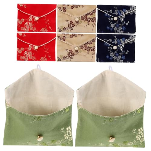 PACKOVE 8stücke Bestickte Brokattasche Für Damen Kleine Schmuckbeutel Aus Seide Mit Handstickerei Tragbare Reise-schmucktasche Für Ohrringe Halsketten Armbänder Und Ringe von PACKOVE