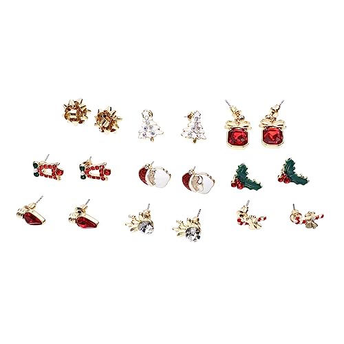 PACKOVE 9 Paare Weihnachts Ohrstecker Damen Ohrschmuck Kreative Weihnachtsdekorationen Festliche Ohrringe Schmuck Geschenkidee für Frauen Alltag und Party von PACKOVE