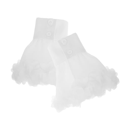 PACKOVE Abnehmbare Blumenmanschetten für Damen Französisch Inspirierte Falsche Puffärmel aus Chiffon Rüschendeko Stilvolle Manschetten für Hemden und Blusen von PACKOVE