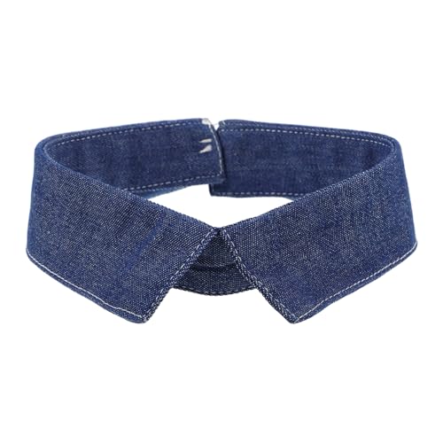 PACKOVE Abnehmbarer Falscher Denim Blusenkragen Vielseitiger Abnehmbarer Krageneinsatz Modischer Jeans Kunstkragen für Damen Stilvolles Accessoire für Pullover und Blusen Vielseitig von PACKOVE