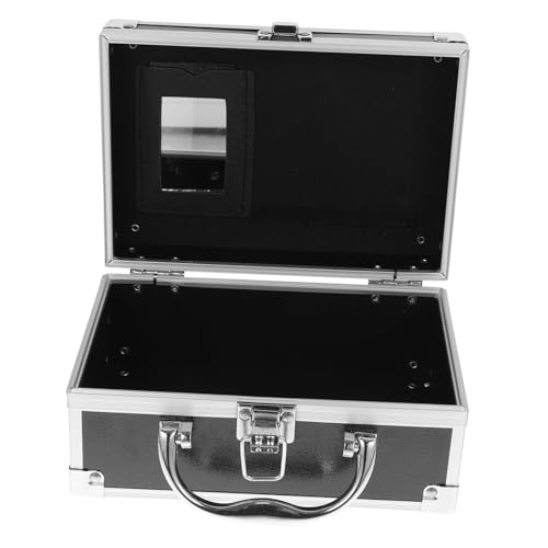 PACKOVE Aluminium Koffer Für Kosmetik Und Werkzeuge Handlicher Tragbarer Make-up Organizer Multifunktionale Aufbewahrungsbox Schwarz Für Reisen Und Alltag von PACKOVE