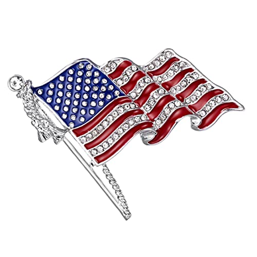 PACKOVE Amerikanische Flagge Brosche Patriotischer Schmuck Anstecknadeln Zum Veteranentag Nationalflaggenbrosche Schmuckstücke Für Männer Strass-brosche Mann Vereinigte Staaten Pullover von PACKOVE