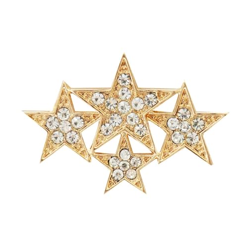 PACKOVE Sternförmige Brosche Fünfzackige Sternbrosche Strass Glänzende Dekorative Damen Strasssteine Stift von PACKOVE
