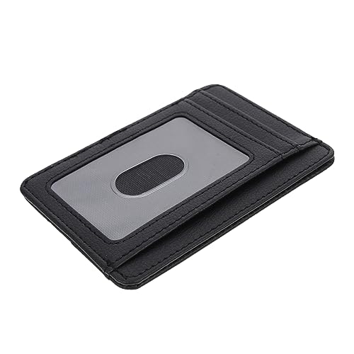 PACKOVE Anti-Verschleiß-Ferrule Kreditinhaber Passhülle Reisepass Brieftasche ID-Beschützer kreditkartenhalter Credit Card Holder Wallet Passkartenschutz RFID-Fall PU-Leder Black von PACKOVE