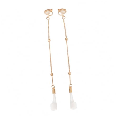 PACKOVE Anti lost Earphone Earrings mit Herz kette Ergonomische Damen Ohrclips aus Kupfer Silikon und Eisen Stilvolle und Praktische Ohrhänger für Sport und Alltag von PACKOVE
