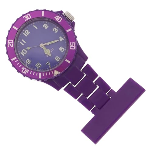 PACKOVE Arzttaschenuhr pro Watch Medical Watch Replica Watch Mode Design arbeitsanzug Uhren Kreis Schlüsselanhänger Brosche Taschenuhr Broschenuhr Trend Anschauen Uhrkette Damen Violett von PACKOVE