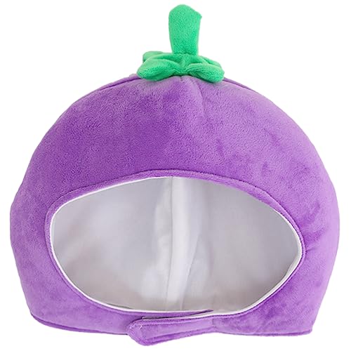 PACKOVE Auberginenhut Frosch Kostüm Kostümpartyhut Weihnachtsmützen Lustig Volle Kopfbedeckung La Hüte Für Frauen Trachtenhüte Für Erwachsene Kleidung Violett Fräulein Plüsch Cosplay von PACKOVE