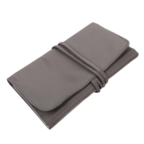 PACKOVE Aufbewahrungstasche für Make-up-Pinsel Bürstenhalter Toilettenbeutel Rollen Kosmetiktasche Träger für Make-up-Pinsel Make-up-Organizer mit Rush-Halter Nylon Grey von PACKOVE
