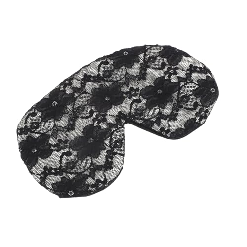 PACKOVE Augenabdeckung mit Spitzendesign Schlafmaske lidschatten elastische Augenmaske verstellbare Augenabdeckung atmungsaktive Augenabdeckung schlafende Augenmaske Polyester Schwarz von PACKOVE