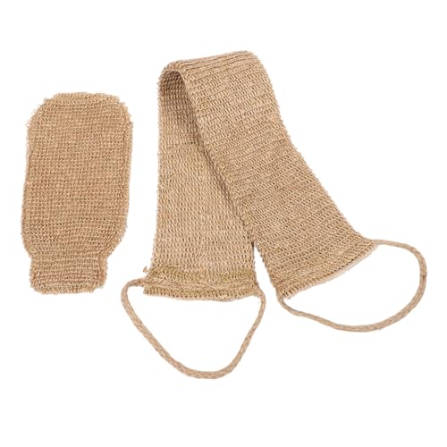 PACKOVE 2stücke Exfolierende Rückenschrubber Handschuhe Set Duschhandschuh Und Rückenschrubber Mit Natürlichem Jute Material Für Körperpeeling Und Sanfte Für Und Männer von PACKOVE