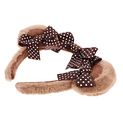 PACKOVE Bärenohren Stirnband Haarband Für Mädchen Party Cosplay Kopfband Aus Plüsch Mit Süßen Bären Ohren Für Karneval Geburtstag Weihnachten von PACKOVE