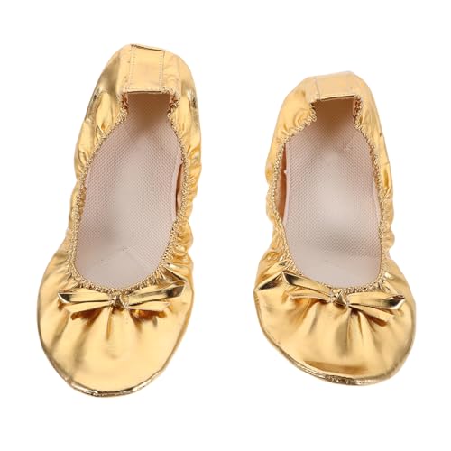 PACKOVE Ballet Tanzschuhe Damen Goldene Weiche Split Sole Tanzschläppchen für Bauchtanz Ballett und Yoga Hohe Elastizität rutschfeste und Bequeme Tanzschuhe PACKOVE Ballet Tanzschuhe Damen Goldene Weiche Split Sole Tanzschläppchen für Bauchtanz Ballett und Yoga Hohe Elastizität rutschfeste und Bequeme Tanzschuhe von PACKOVE
