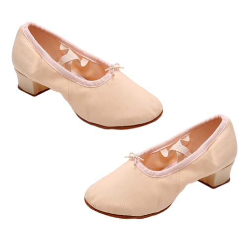 PACKOVE Ballettschuhe Damen Low Heel Ballett Tanzschuhe mit Elastischem Riemen Leichte Bühnenschuhe für Tanzperformance und Balletttraining Apricot PACKOVE Ballettschuhe Damen Low Heel Ballett Tanzschuhe mit Elastischem Riemen Leichte Bühnenschuhe für Tanzperformance und Balletttraining Apricot von PACKOVE