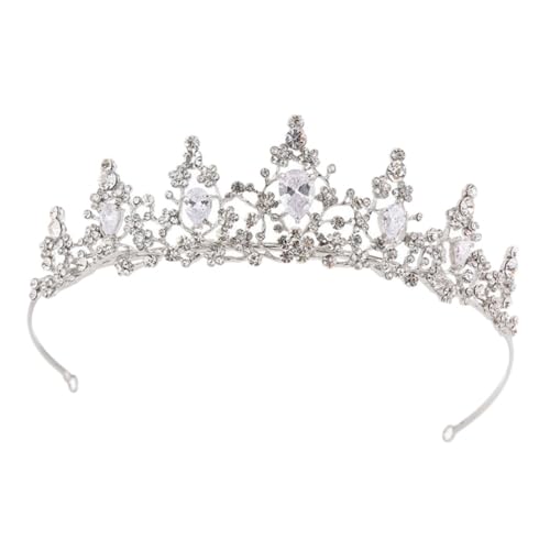 PACKOVE Barock Brautkrone mit Strasssteinen Silberne Tiara Haarschmuck Komfortabel mit Haarnadeln für Hochzeit Damen Prinzessinnen Festliche Anlässe Langlebig und Sicher Tragbar von PACKOVE