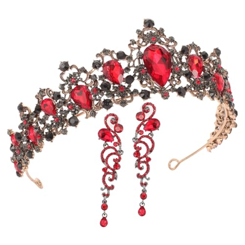 PACKOVE Barock Haarschmuck Set mit Funkelnden Strasssteinen Renaissance Kopfschmuck und Ohrringe für Damen Elegantes Schmuckset für Hochzeit Braut Brautjungfer und Festliche Anlässe von PACKOVE