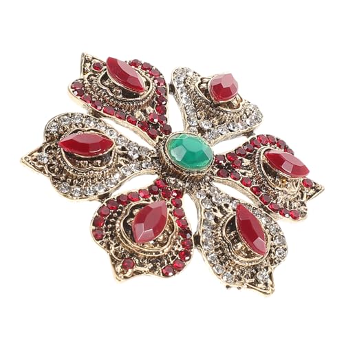 PACKOVE Barock Vintage Brosche Damen mit Six Treasure Lotus Hohles Elegantes Abzeichen Blüten Anstecknadel Schmuck Geschenkidee für Weihnachten und von PACKOVE