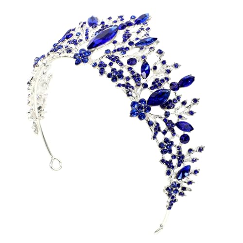 PACKOVE Barockkrone Mit Strasssteinen Stirnband Aus Legierung Haarschmuck Für Braut Hochzeit Party Blau von PACKOVE