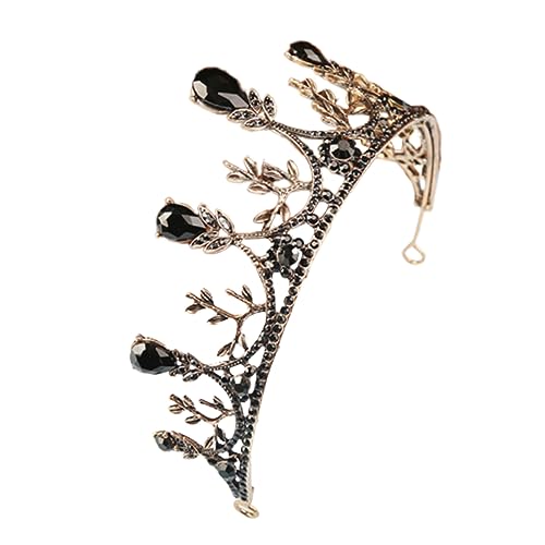 PACKOVE Barockkrone Tiara Feen-tiara Hochzeitshaar Braut Tiara Tiara-krone Für Frauen Brautkrone Schwarz von PACKOVE