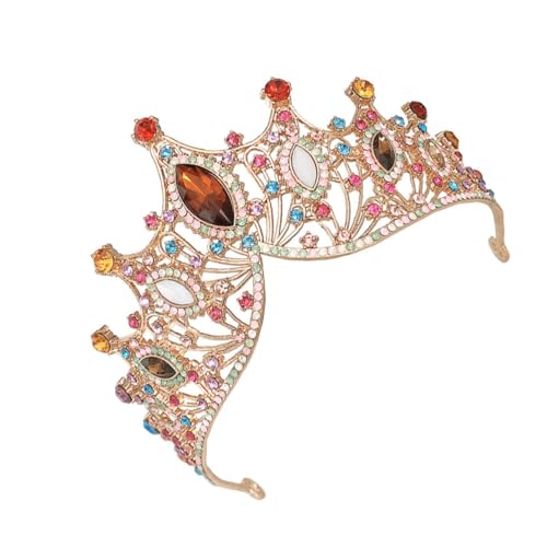 PACKOVE Barockstil Brautkrone Damen Strass Tiara Hochzeitsdiadem Elegant Leichtes Design Farbige Prinzessinnen Krone Für Hochzeit Geburtstag Fest von PACKOVE