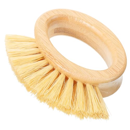 PACKOVE Bartbürste Herren Friseur Reinigungsbürste Rasierpinsel Rasiergeschenk Rasierpinsel Haarbürste Nackenbürste Gelb Holz von PACKOVE