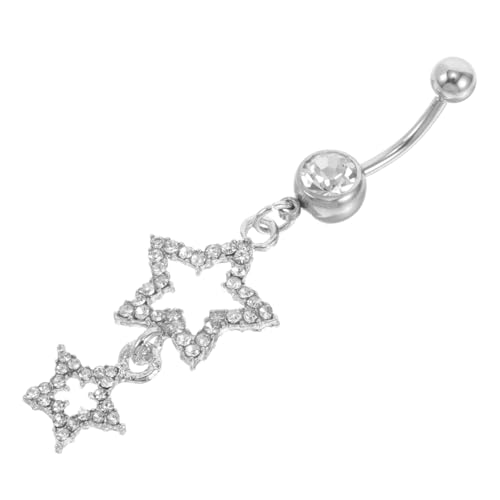 PACKOVE Bauchnabelring mit Funkelndem Sternanhänger Langlebiges und Zirkonia Komfortables Piercing Schmuckstück für Frauen Vielseitig für Alltag und Festliche Anlässe von PACKOVE