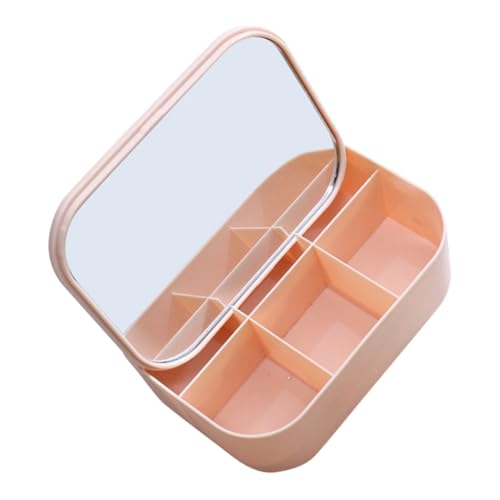 PACKOVE Beauty-Aufbewahrungsbox kosmetikspiegel schmink aufbewahrungsboxen Cosmetic Organisers travel Jewelry case Reise schmuckschatulle Schmuckhalter, Organizer für Reisen Glas Rosa von PACKOVE