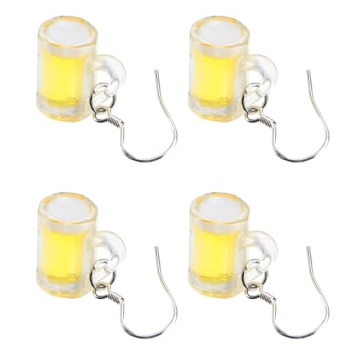 PACKOVE Bier-Ohrringe 2 Paar Lebensechte 3D-Simulation Bierkrug-Ohrringe Für Frauen Und Mädchen Lustige Lebensechte Lebensmittel-Hakenohrringe Kreativer Schmuck von PACKOVE