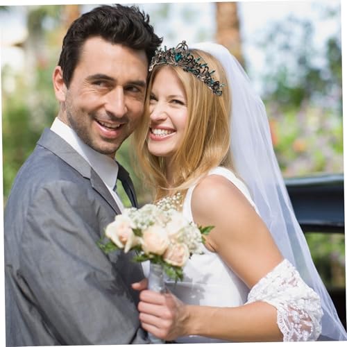 PACKOVE Blattkrone Haarschmuck Hochzeit Tiara Prinzessin Brautaccessoires Sei erste Stirnband mit Strasssteinen für die Braut Hochzeitshaarzubehör Zinklegierung Green von PACKOVE