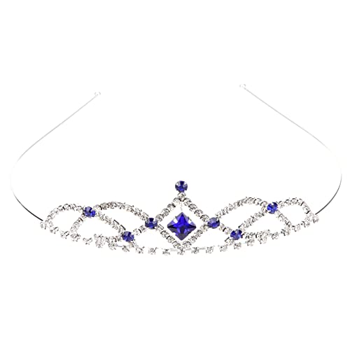 PACKOVE Blauer Braut Tiara Haarschmuck mit Strasssteinen Leichter Legierungs Diadem Kopfstück für Hochzeit Verlobung Stilvoller Schmuck für Damen und Mädchen von PACKOVE