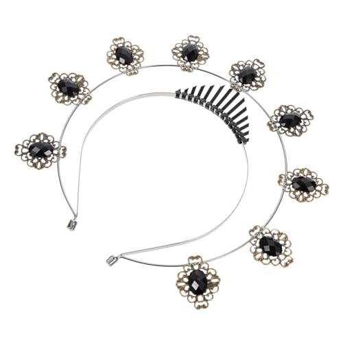 PACKOVE Blendenstirnband Dekoratives Stirnband damen stirnbänder Strassstirnband Jungfrau Hochzeit Haarzubehör Angreifender Kopfbedeckung des Anhängers verziertes Stirnband Metall Schwarz von PACKOVE
