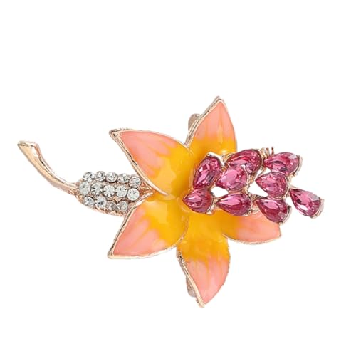 PACKOVE Blumenbrosche Damen Metall Anstecknadel mit Strass Verzierung Schmuckbrosche für Anzug Party Business und Festliche Outfits Langlebige Legierung Auffälliges Design von PACKOVE