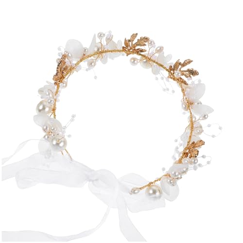 PACKOVE Blumenmädchen-Kopfschmuck Für Kleine Mädchen Perlen-Haarband Blumen-Stirnband Für Geburtstag Hochzeit von PACKOVE