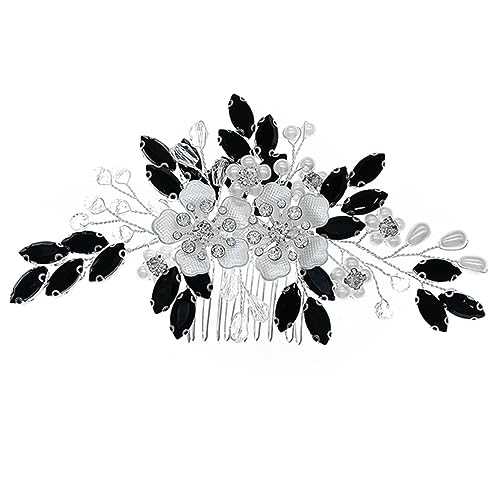 PACKOVE Blumenschmuck Haarkamm Für Damen Handgefertigter Kamm Mit Perlen Und Strass Für Brautfrisuren Stilvolle Haaraccessoires Für Spezielle Anlässe Und Tägliches Styling von PACKOVE